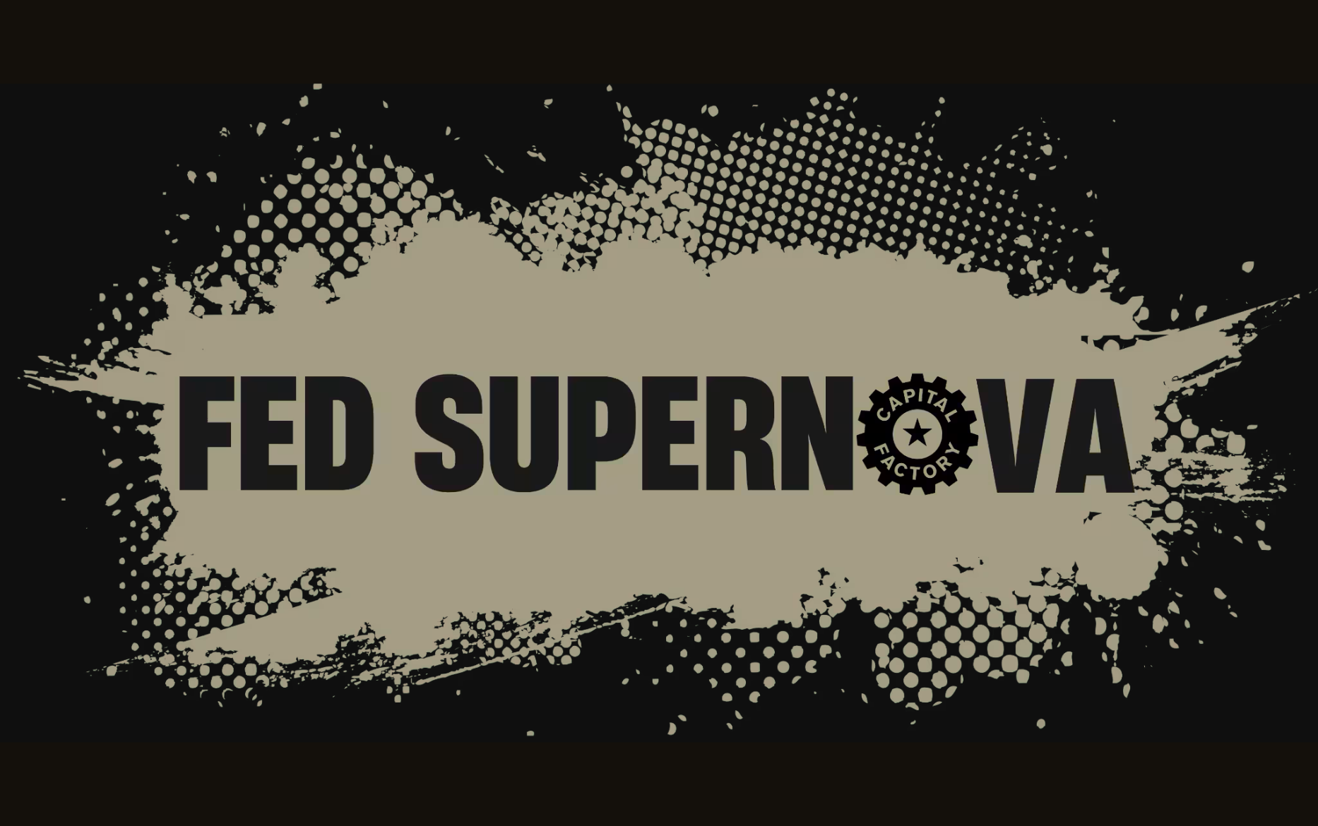 Fed Supernova logo on beige splatter and dark background