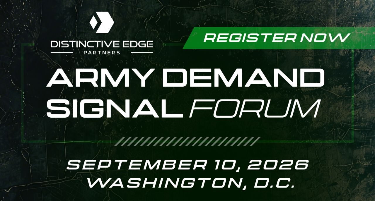 Dark background with military setting and Army Demand Signal logo setting